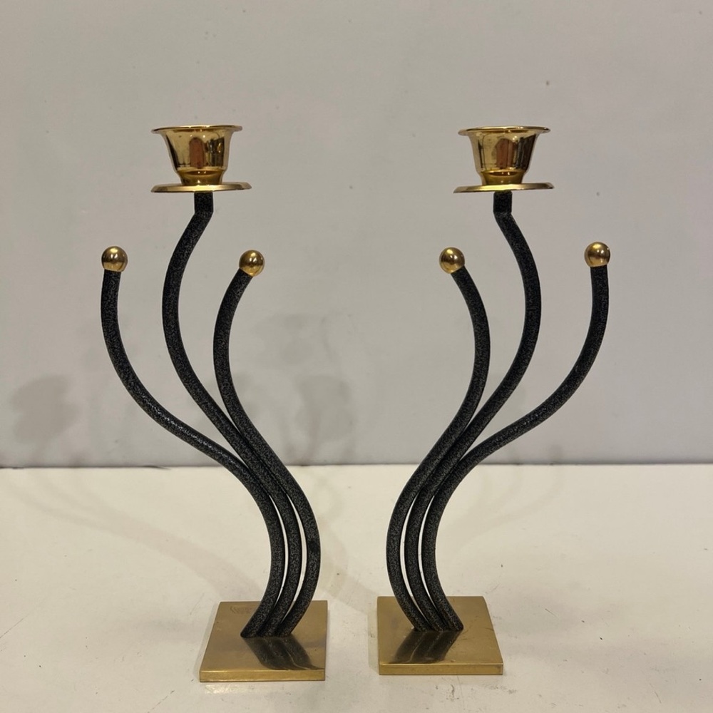 Vintage 24 KT. Gold Plated Karshi Original Hand made candle Holder Rare